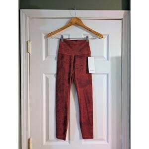 Lululemon 25" Wunder Train Leggings Tight CGWC Larkspur Orange 2 NWT